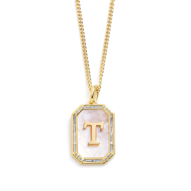 Mother Of Pearl Initial Necklace