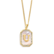 Mother Of Pearl Initial Necklace