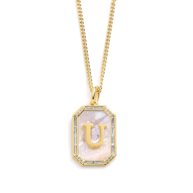 Mother Of Pearl Initial Necklace