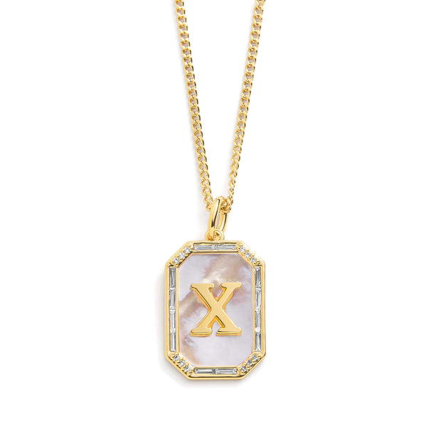 Mother Of Pearl Initial Necklace