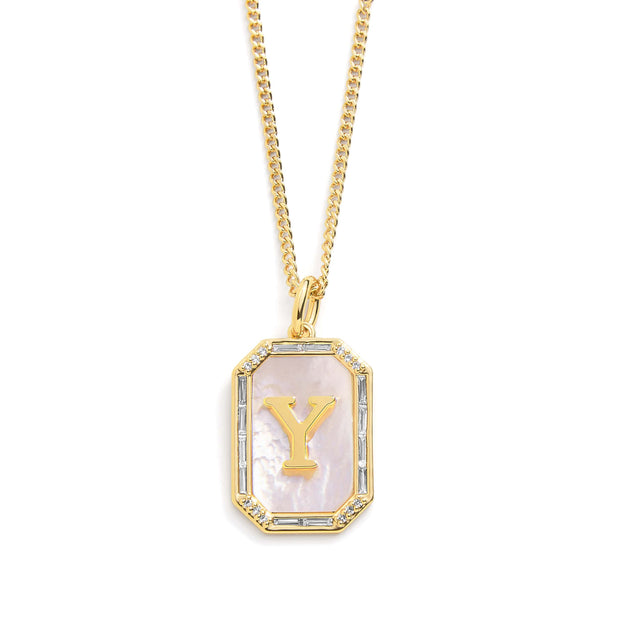 Mother Of Pearl Initial Necklace