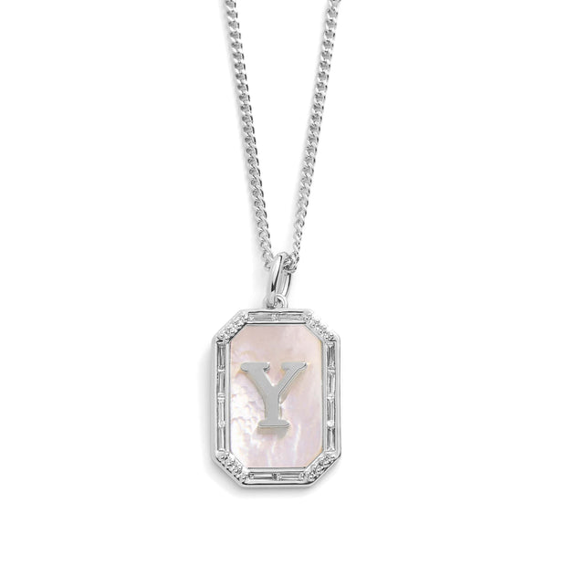 Mother Of Pearl Initial Necklace