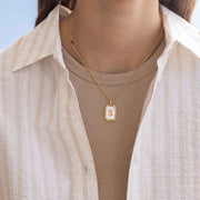 Mother Of Pearl Initial Necklace
