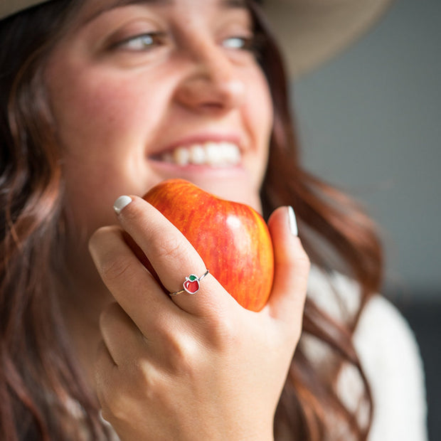 Enamel Apple Ring