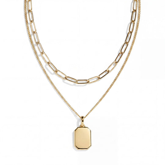 Engravable Layered Dog Tag Necklace