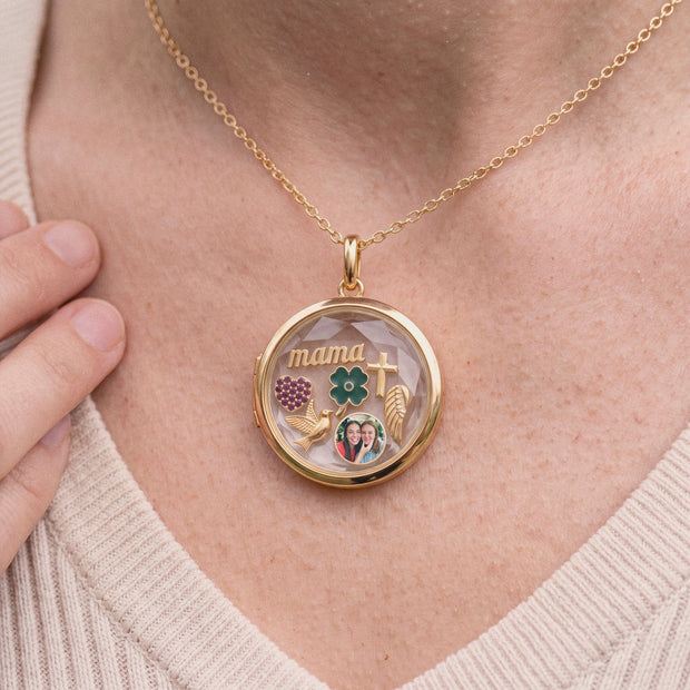 Floating Clover Charm, worn