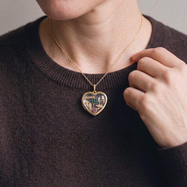 Floating Clover Charm, worn