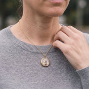 Floating Glass Locket Circle Necklace, worn