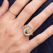 Floating Glass Locket Circle Ring, worn