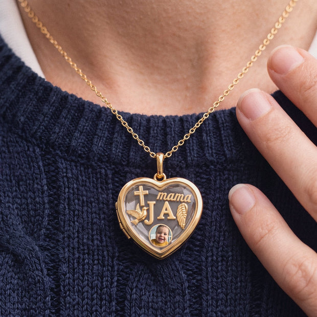 Floating Letter Charm, worn