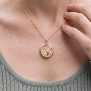 Floating Number Charm, worn