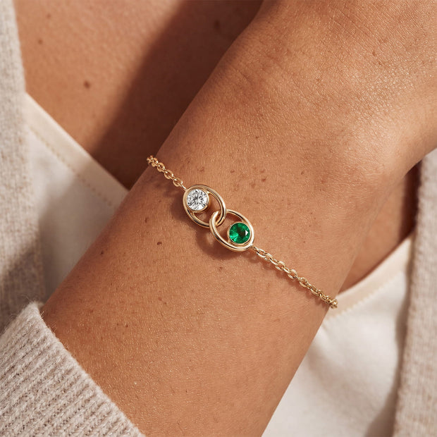 Interlock Birthstone Bracelet