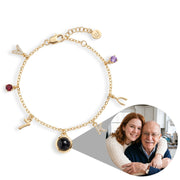 Mini Custom Charm Bracelet, shown with a sample photo