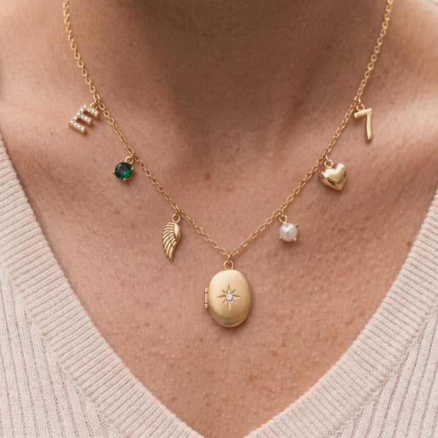 Mini Custom Charm Necklace, worn