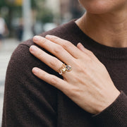 Mini Custom Charm Ring, worn