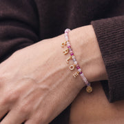 Mini Semi-Precious Personalized Name Bracelet, worn