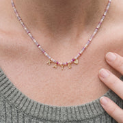 Mini Semi-Precious Personalized Name Necklace, worn