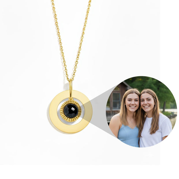 Engravable Circle Photo Necklace