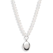 Personalized Semi-Precious Oval Locket Necklace