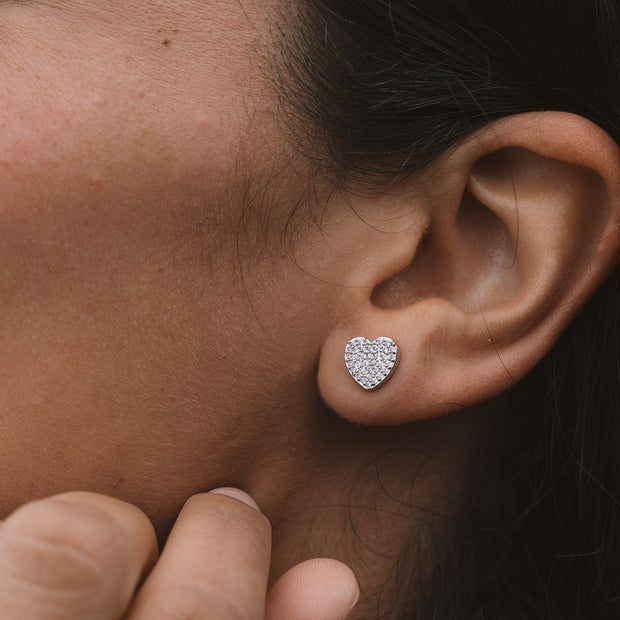 Pavé Heart Earrings