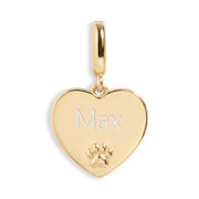 Personalized Paw Print Heart Charm — thumbnail 1 of 3