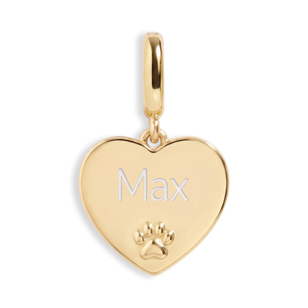 Personalized Paw Print Heart Charm — image 1 of 3