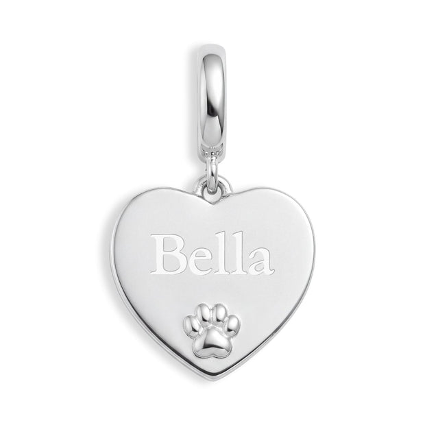 Personalized Paw Print Heart Charm — image 2 of 3