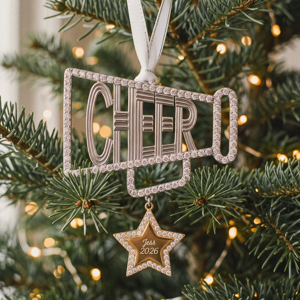 Personalized Cheer Ornament, worn