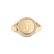 Personalized Round Halo Locket Ring — thumbnail 1 of 4