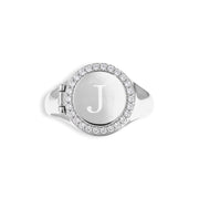 Personalized Round Halo Locket Ring — thumbnail 2 of 4