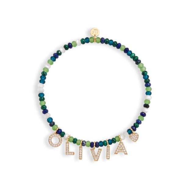 Mini Semi-Precious Personalized Name Bracelet — image 3 of 11