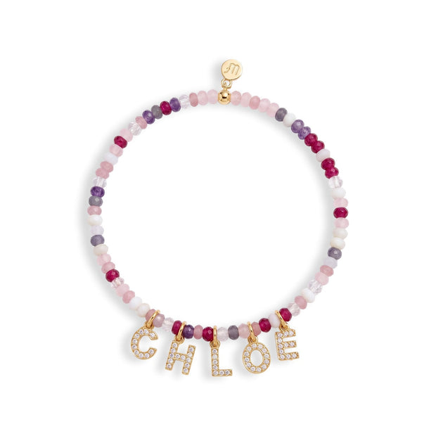 Mini Semi-Precious Personalized Name Bracelet — image 2 of 11