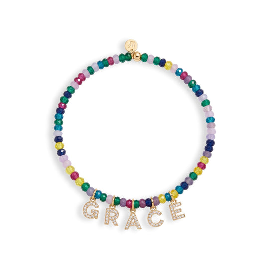 Mini Semi-Precious Personalized Name Bracelet