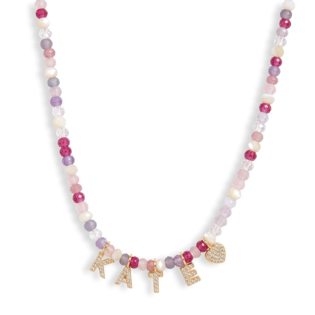 Mini Semi-Precious Personalized Name Necklace — image 2 of 9