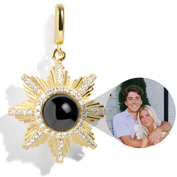 Sunburst Personalized Photo Gem Charm