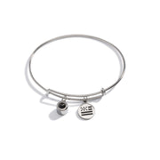 Personalized Photo Bangle With USA Flag Charm